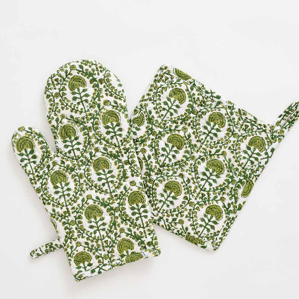 Block Print Oven Mitt Sets