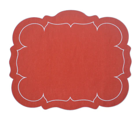 Linho Placemats Scalloped Rectangular Set of 4