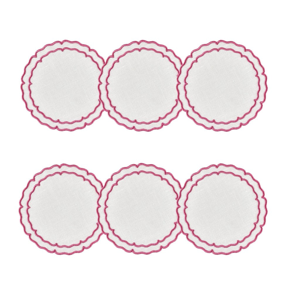 Linho Scalloped Round Coaster | Set of 6