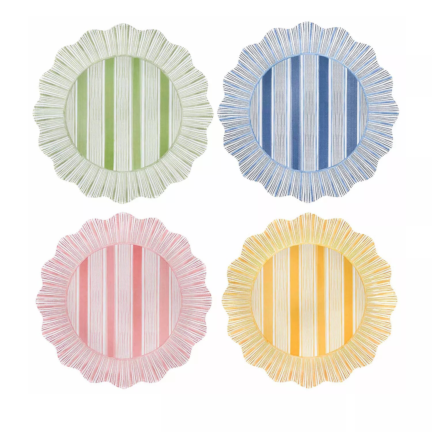 Cabana Stripe melamine dessert/salad plates - Set of 4