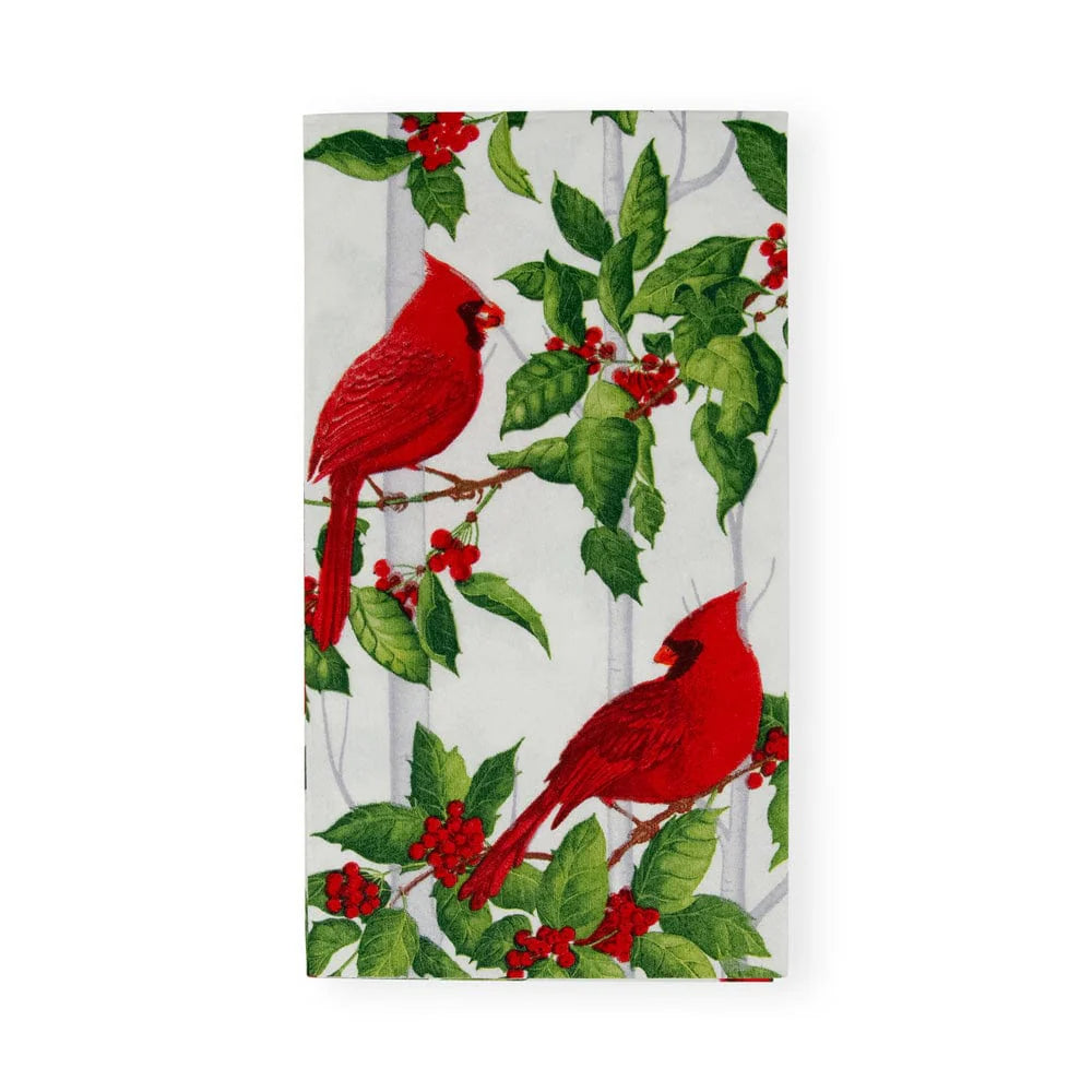 Holly And Songbirds White/Silver Guest Towel