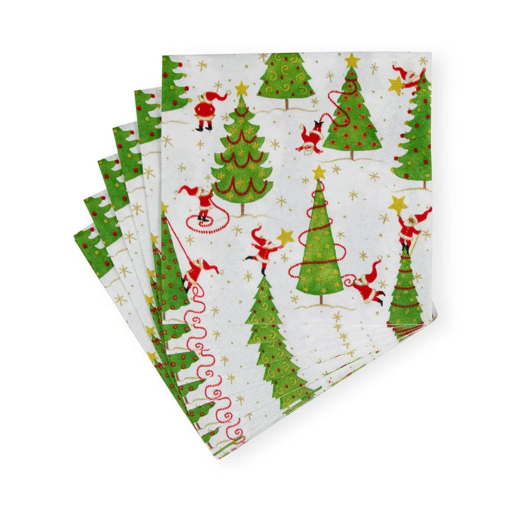 Twirling Santas Cocktail Napkins