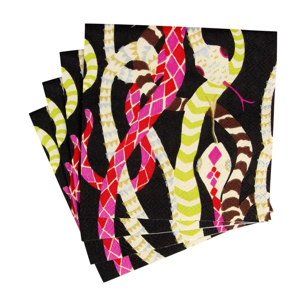 Serpentine Black Cocktail Napkins