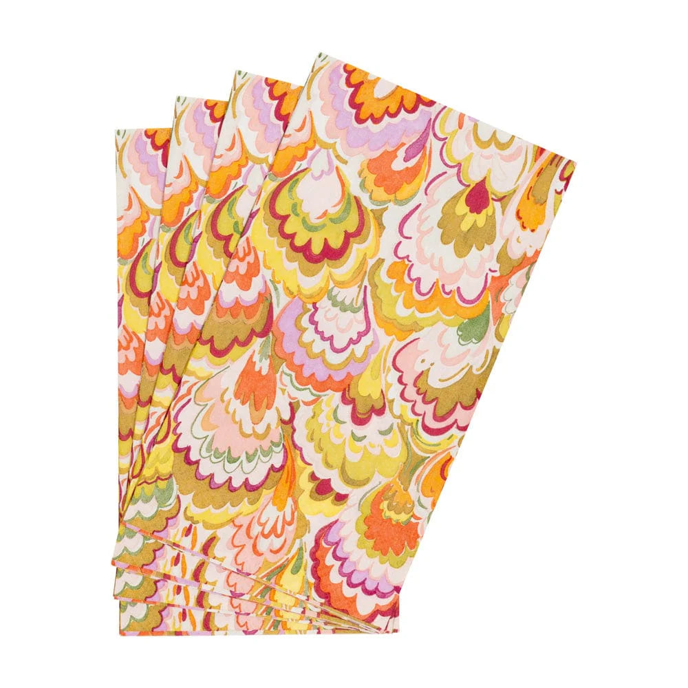 Marbled Ceramica Raspberry/Chartreuse Guest Towel