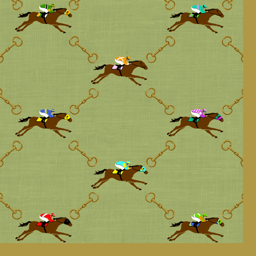 And They'Re Off Sage Napkin