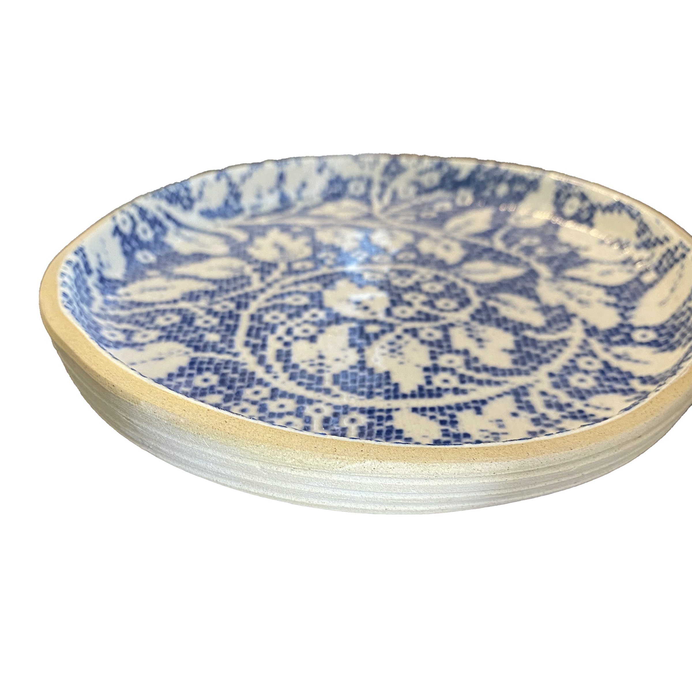 Set of 4 Assorted Floral Canape Plates