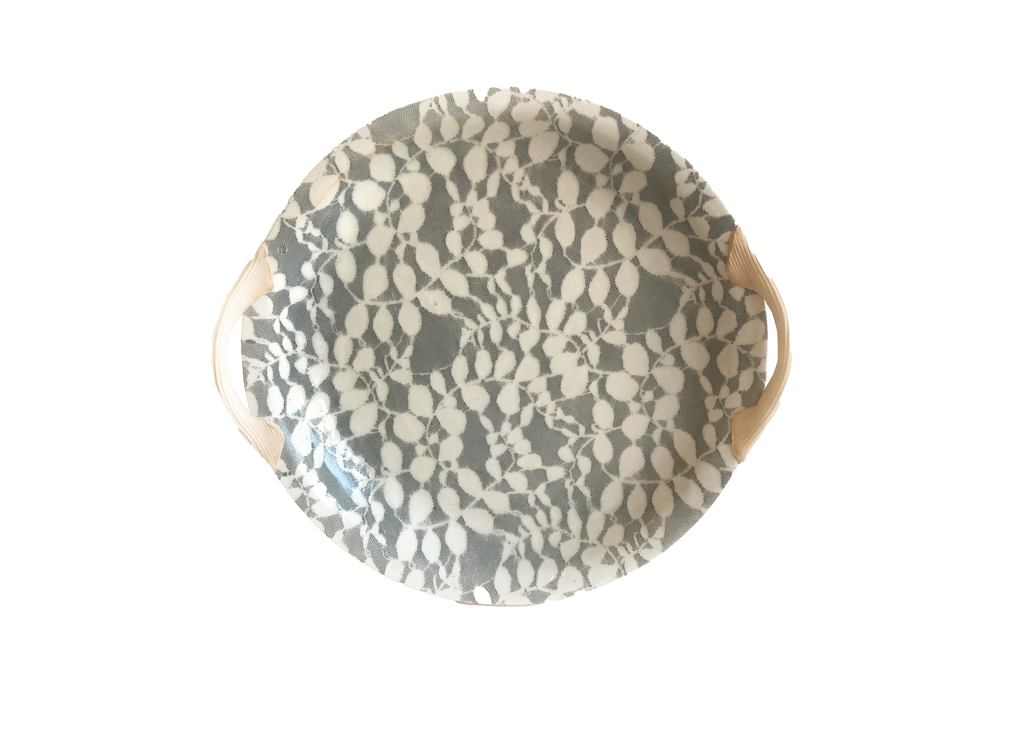 Charcoal 13" Round Tray with Handles