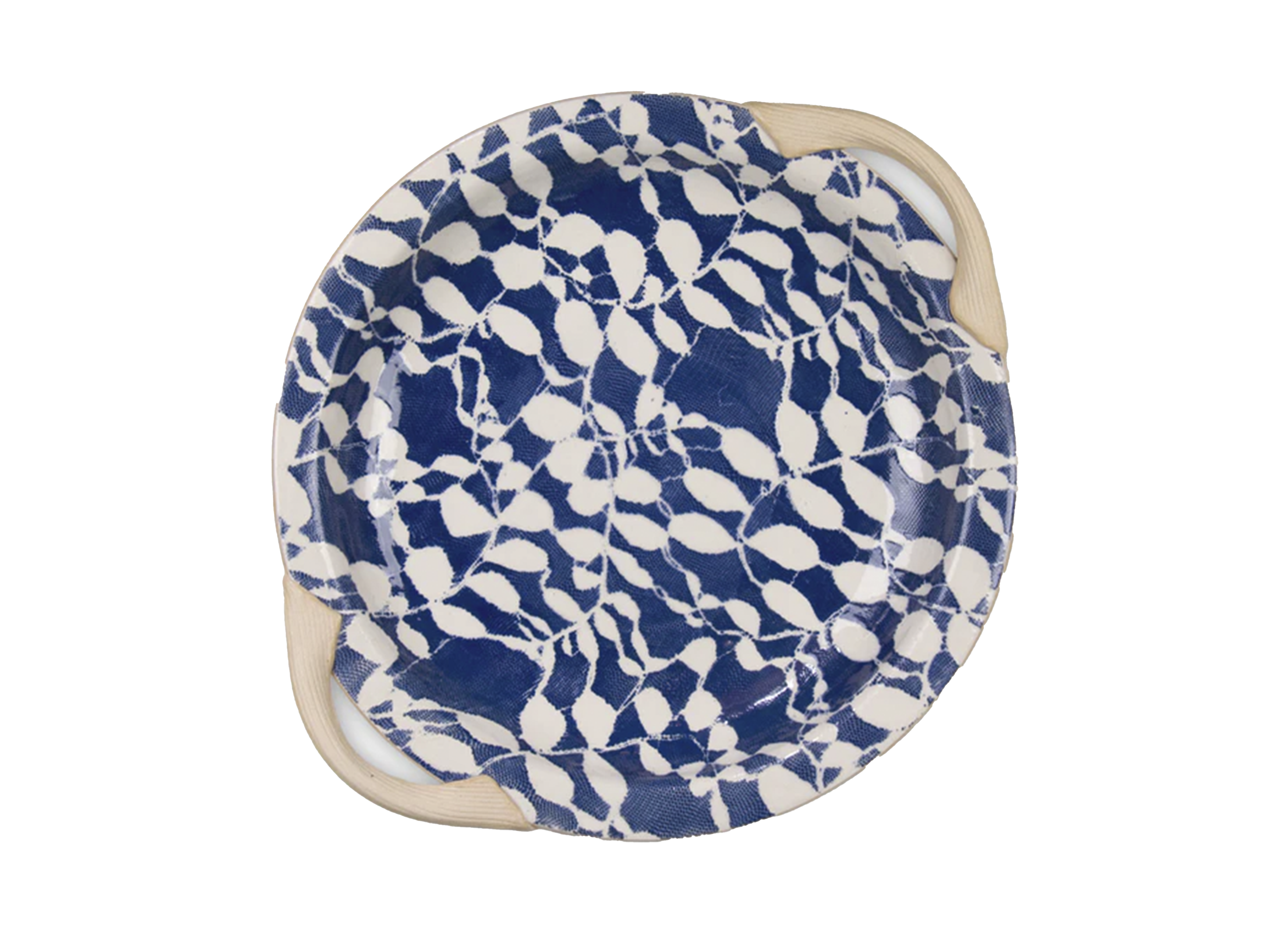 Cobalt 13" Round Tray with Handles