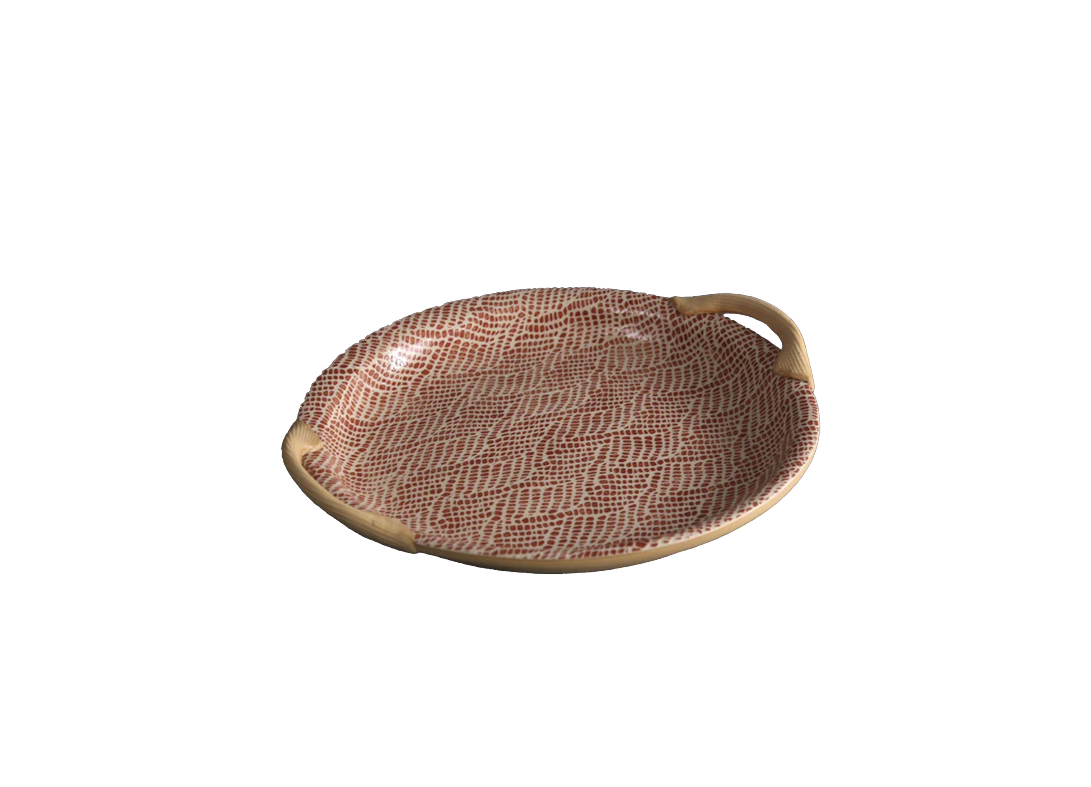 Poppy 13" Round Tray with Handles