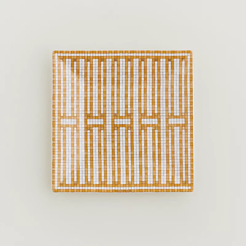 Mosaique Gold Square Plate