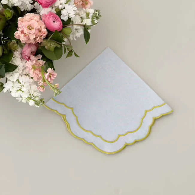 Chartreuse Wavy Border Napkin