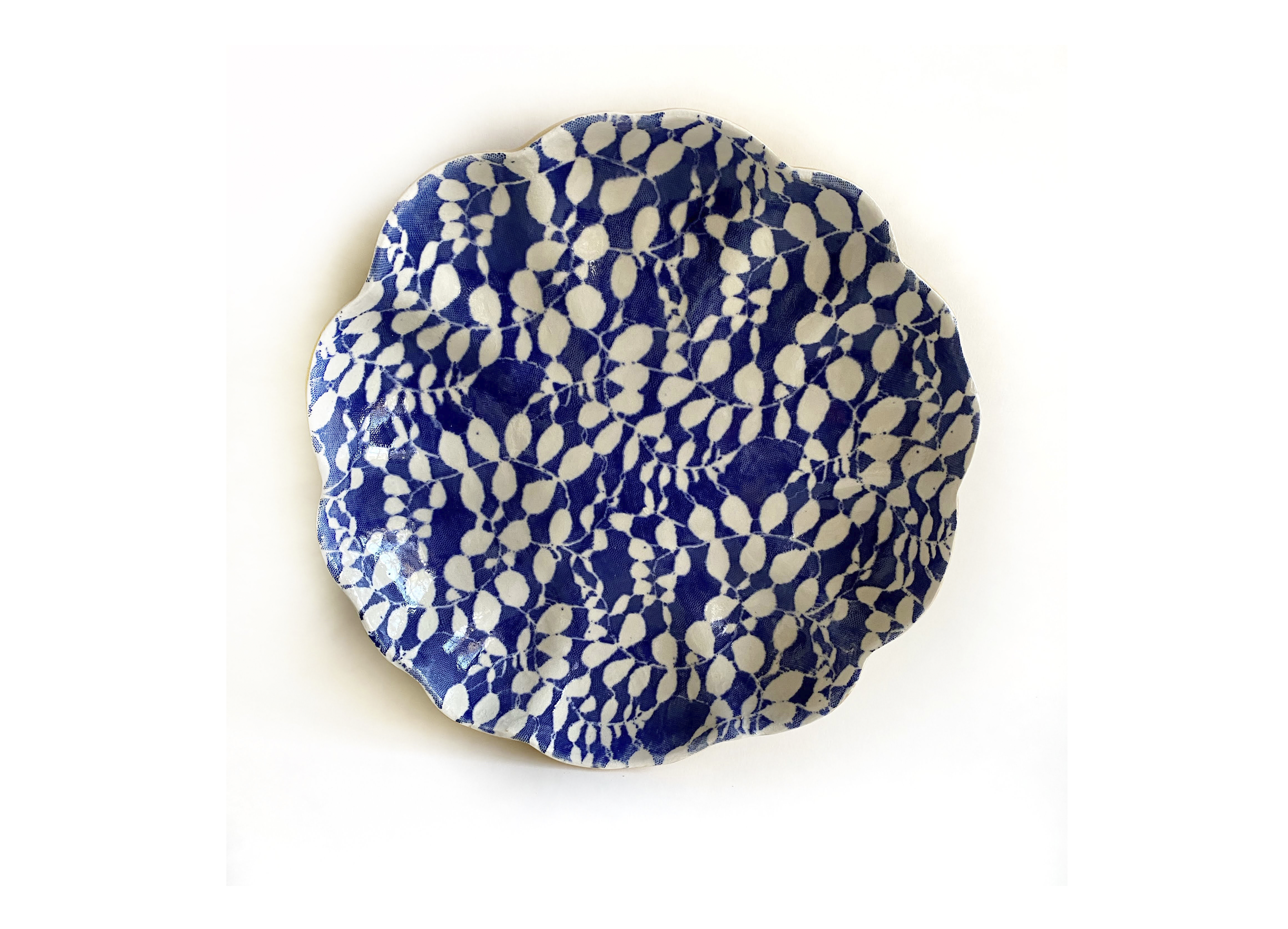 Cobalt Large Scallop Bowl