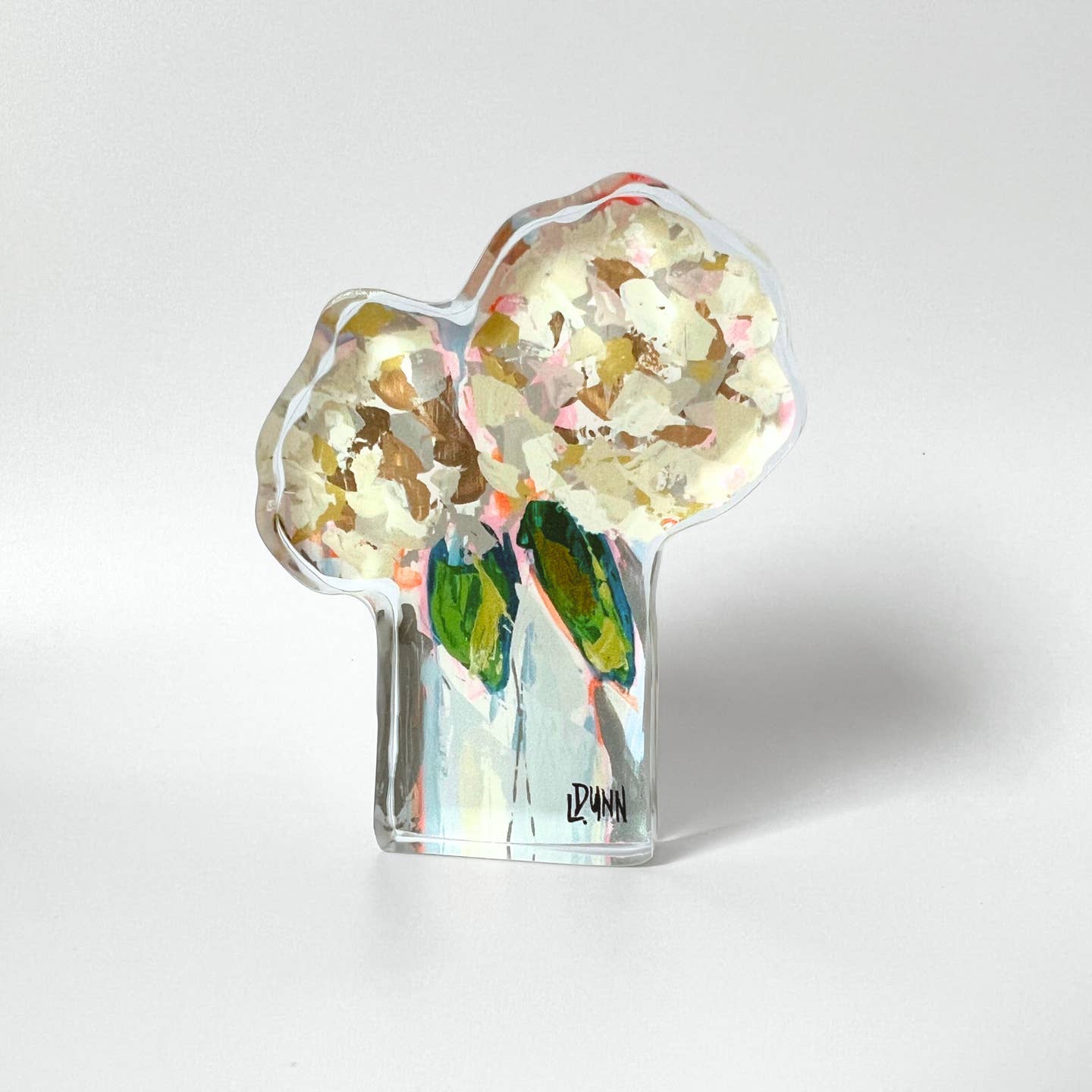 Two Hydrangea Blooms Acrylic Block - Bitty