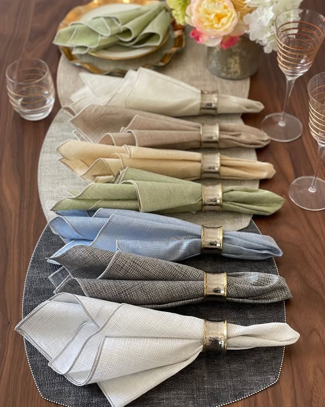 Concave Metal Napkin Rings Set/4