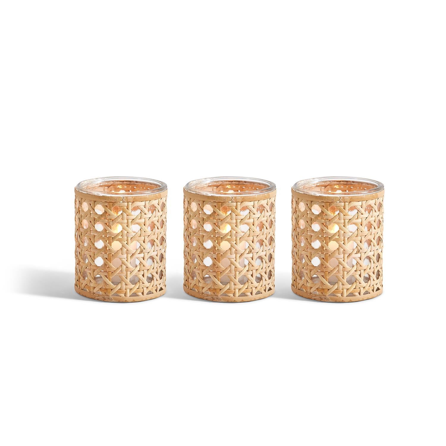 Cane Tealight Candleholder Set of 3