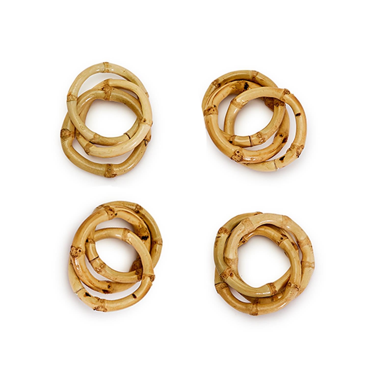 Trio Bamboo Napkin Rings Set of 4