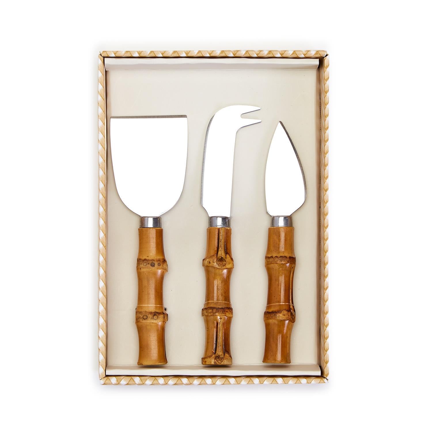 Natural Bamboo Handle Cheese Knife Set