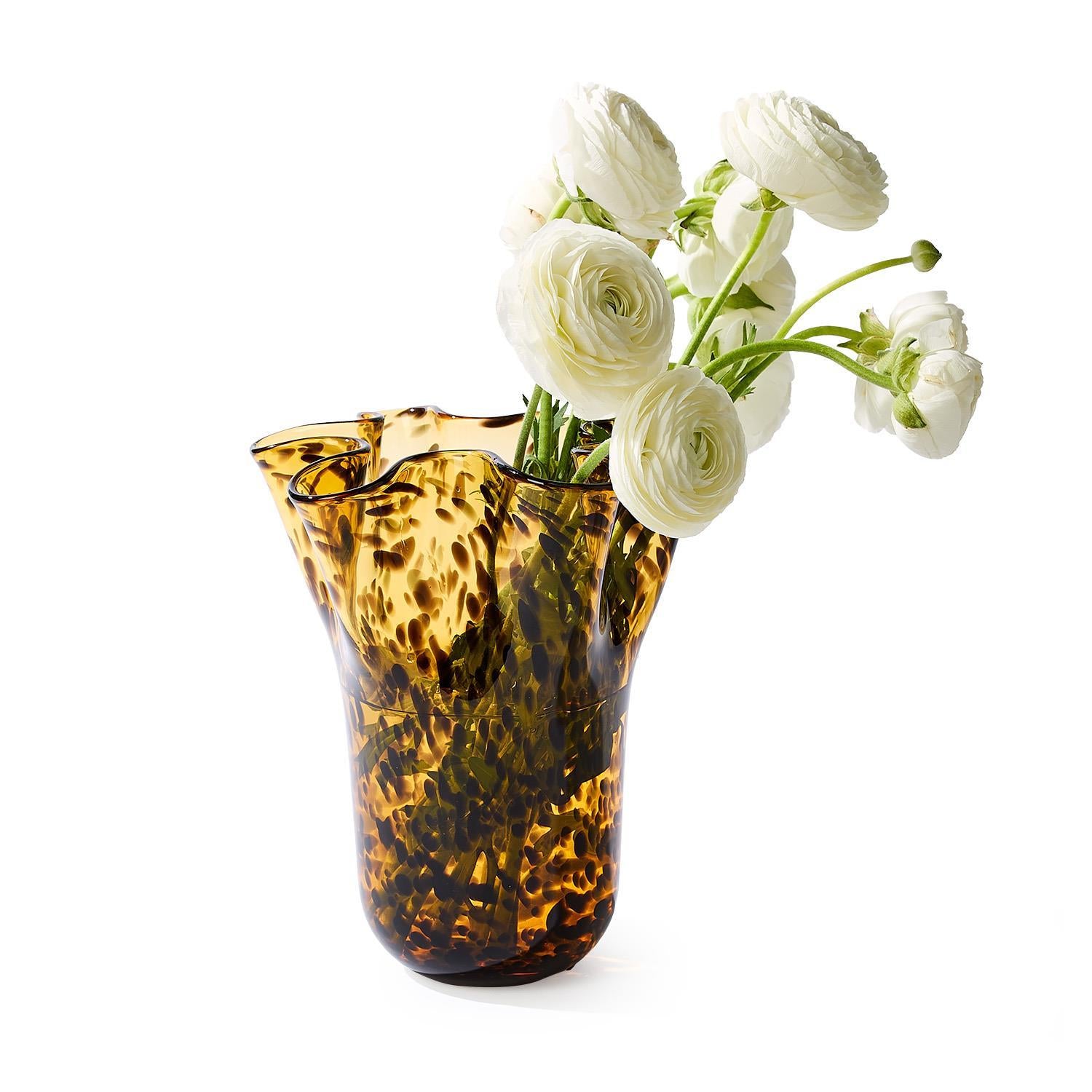 Tortoise Flare Hand-Blown Vase
