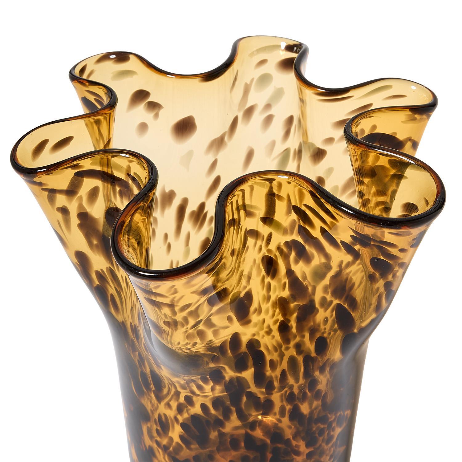 Tortoise Flare Hand-Blown Vase
