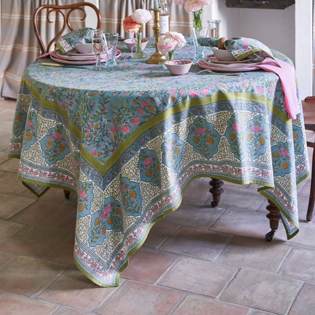 Giverny Multi | French Tablecloth 71"x106"