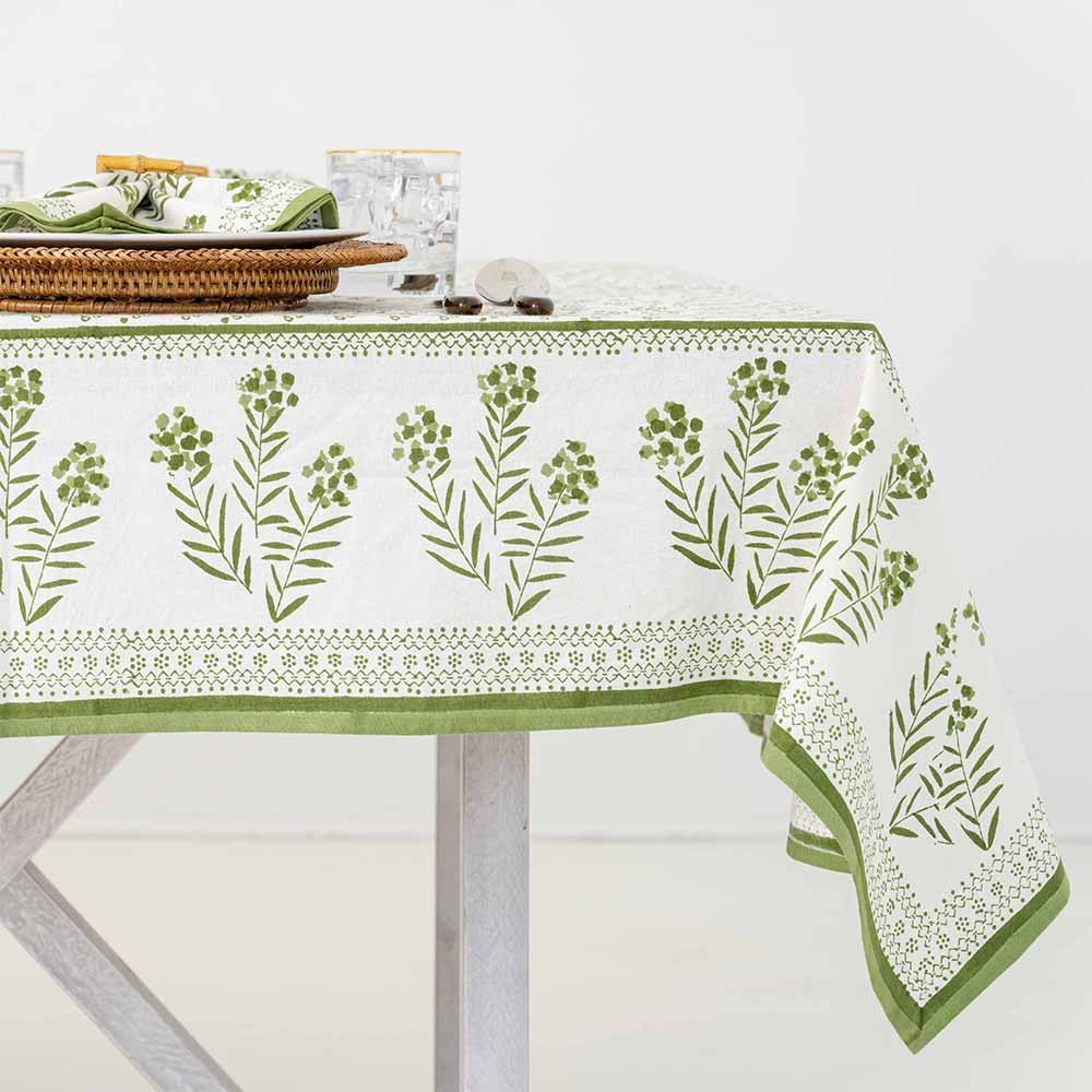 Phlox Green Tablecloth