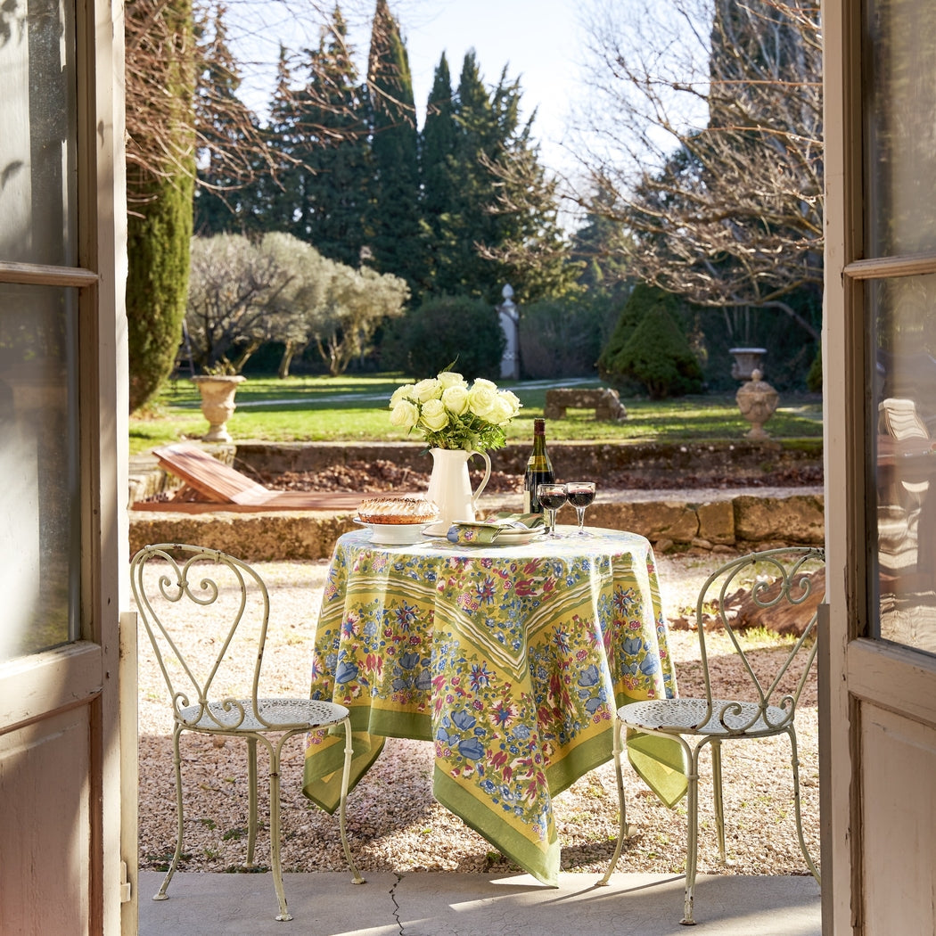 Jardin Blue & Vert French Tablecloth