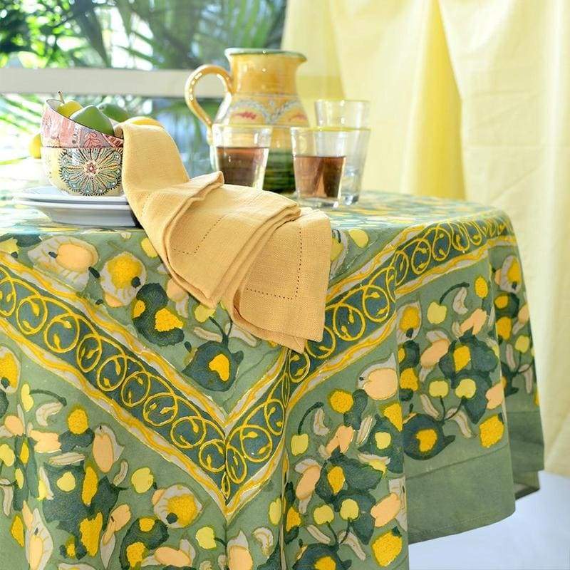 Fruit Yellow & Green French Tablecloth