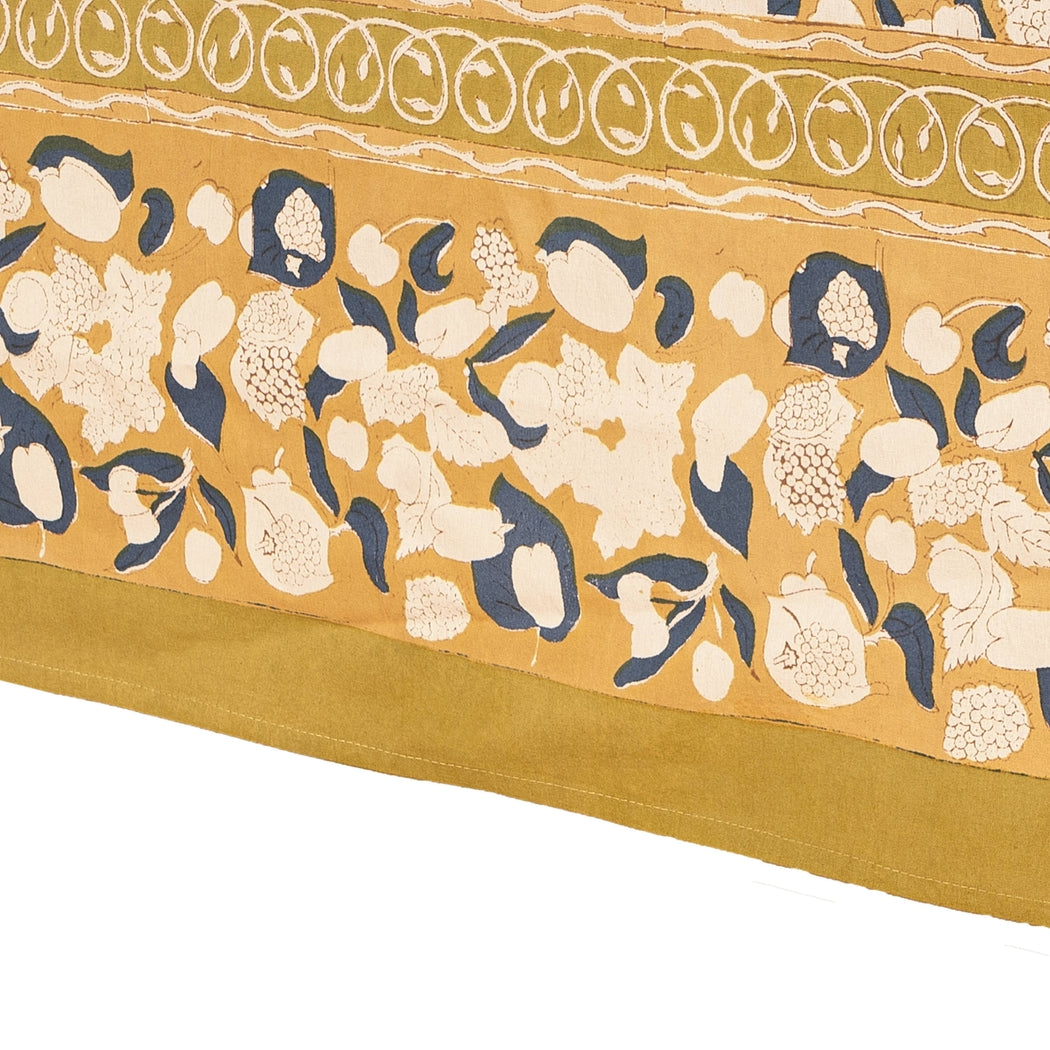 Forest Harvest Mustard & Blue French Tablecloth