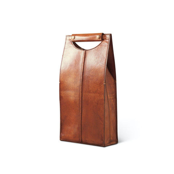Leather Wine Bottle Tote (Double)