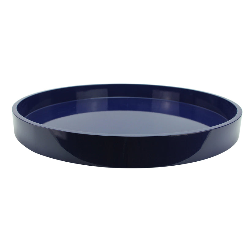 Straight Sided Lacquered Round Tray - Large