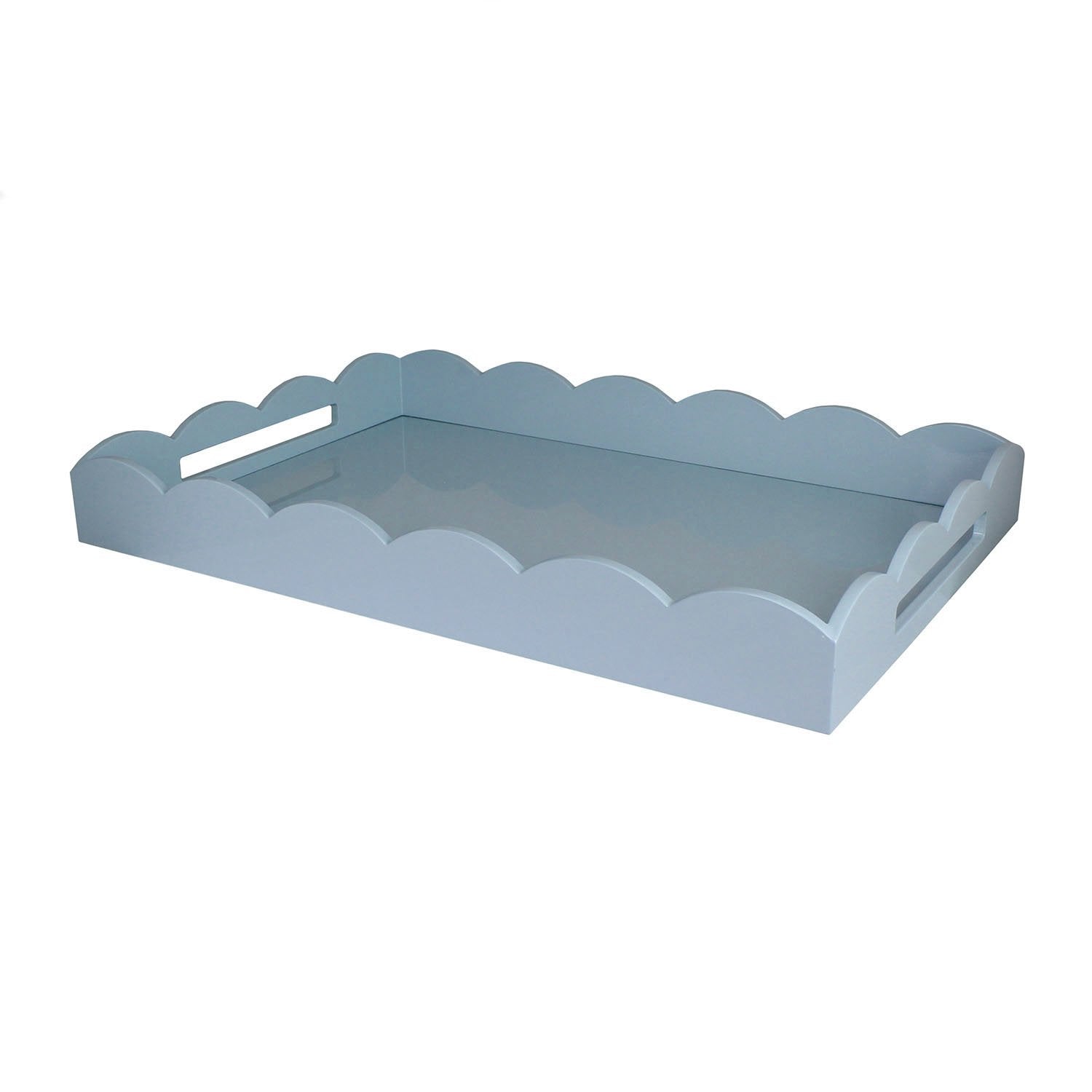 26x17 Scalloped Tray Pale Denim