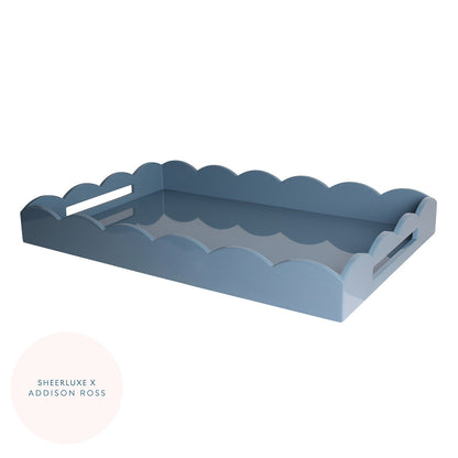 26x17 Scalloped Tray Chambray