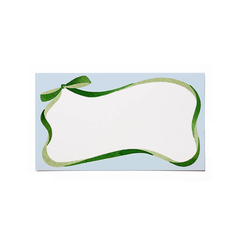 Green Ribbon Flat Card (Set of 8)