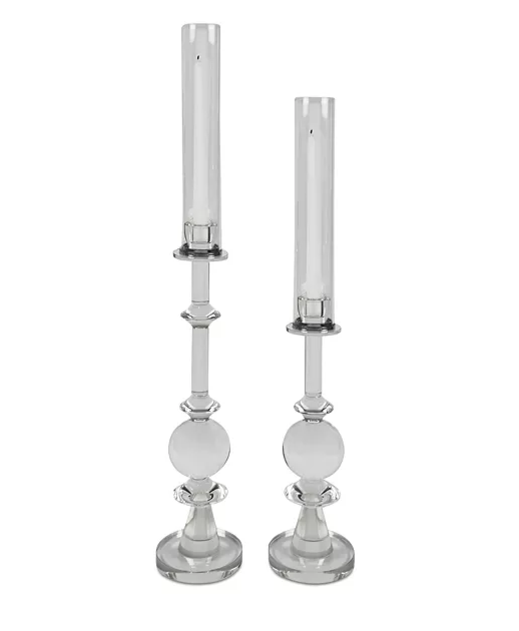 Crystal Glass Candle Holder Ball With Shade Medium