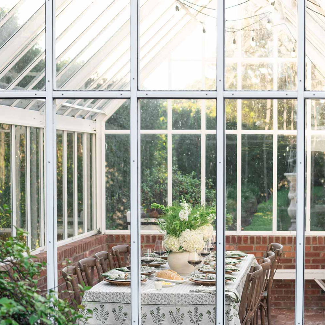Phlox Green Tablecloth