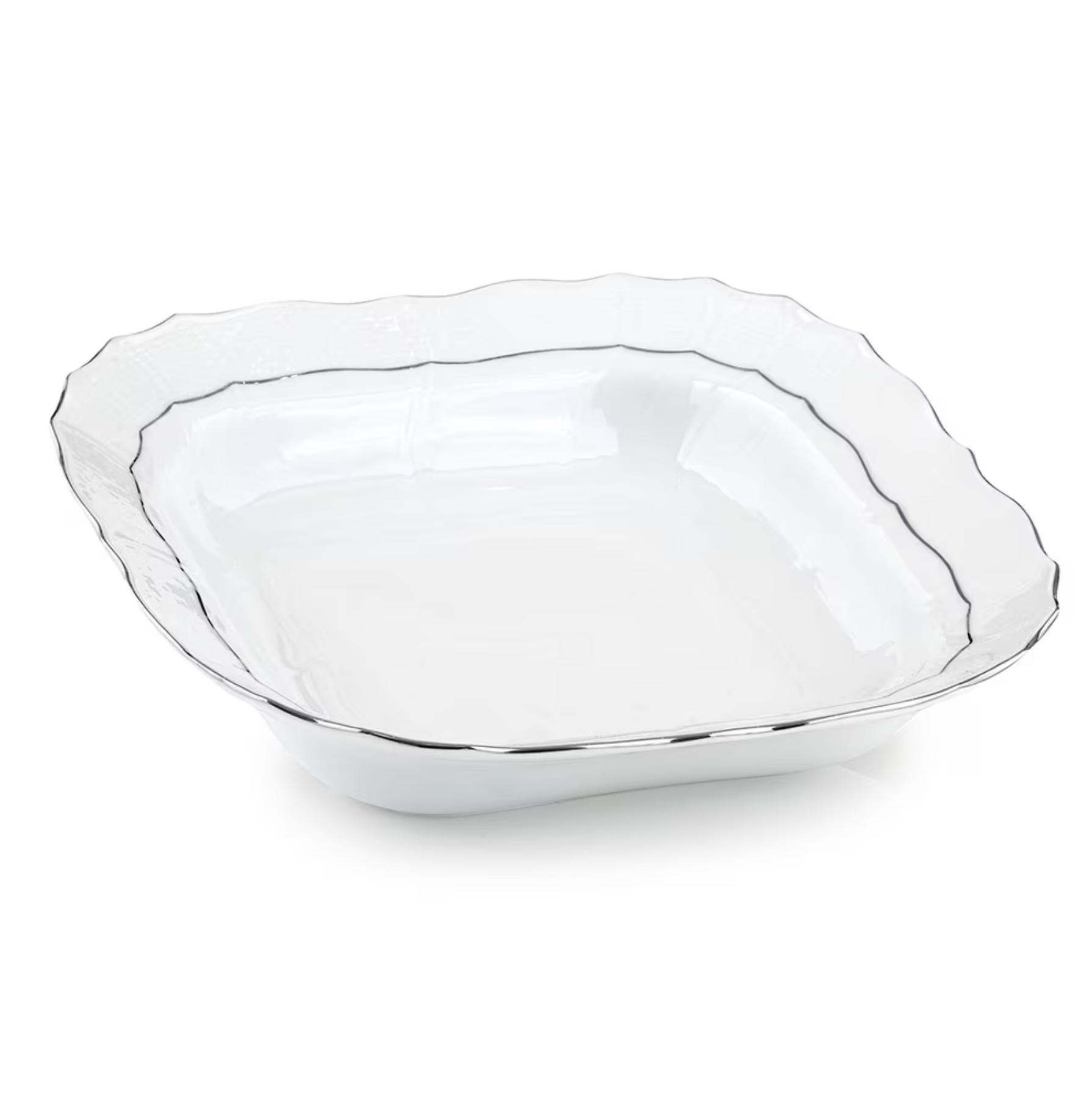 Platinum Edge Square Fruit Dish