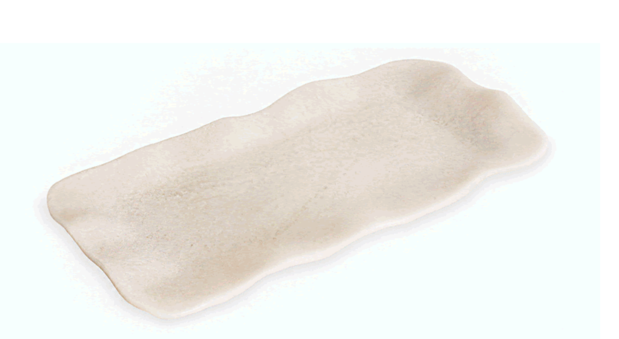 Resin Alabaster White Swirl Extra Long Rectangle Tray