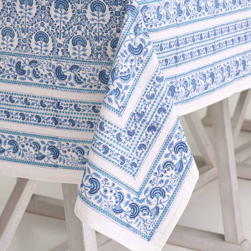 Caroline Blue Floral Tablecloth