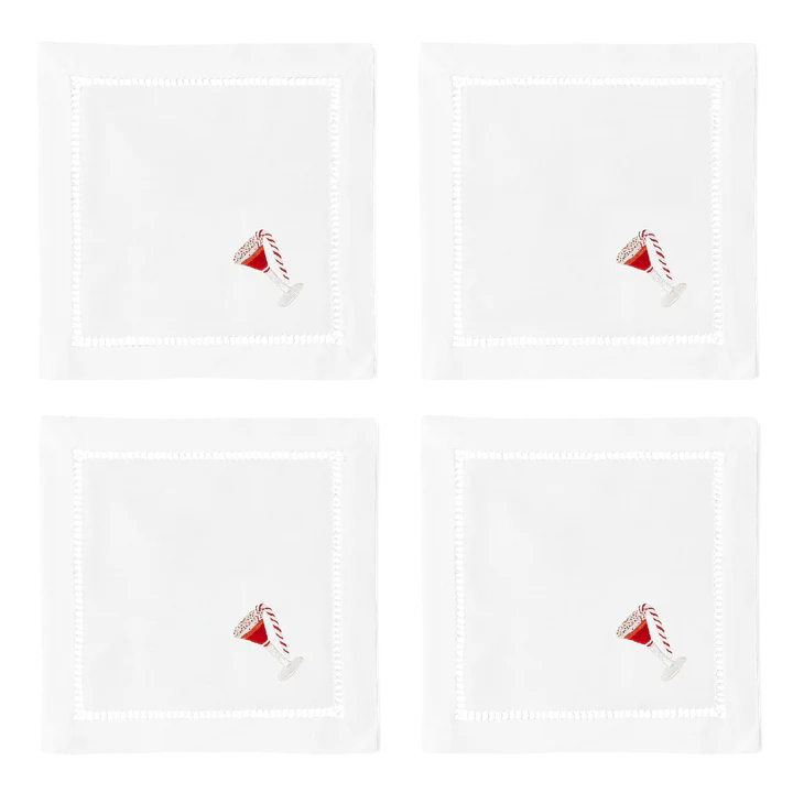 Cocktail Napkins Peppermint Martini set/4