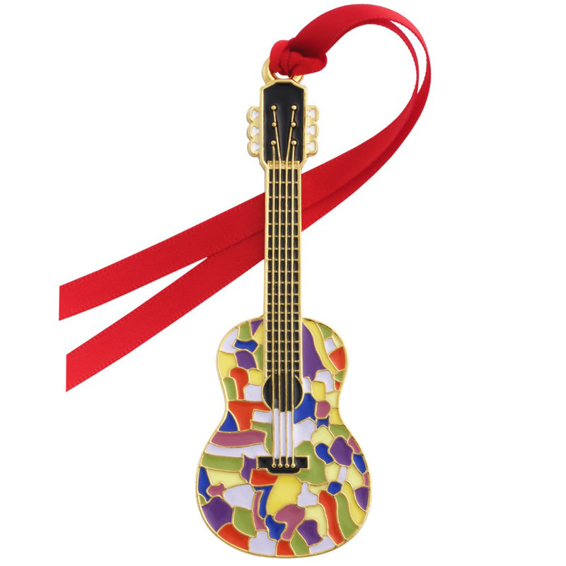 Dolly Parton Gold Plated Enameled Guitar Ornament