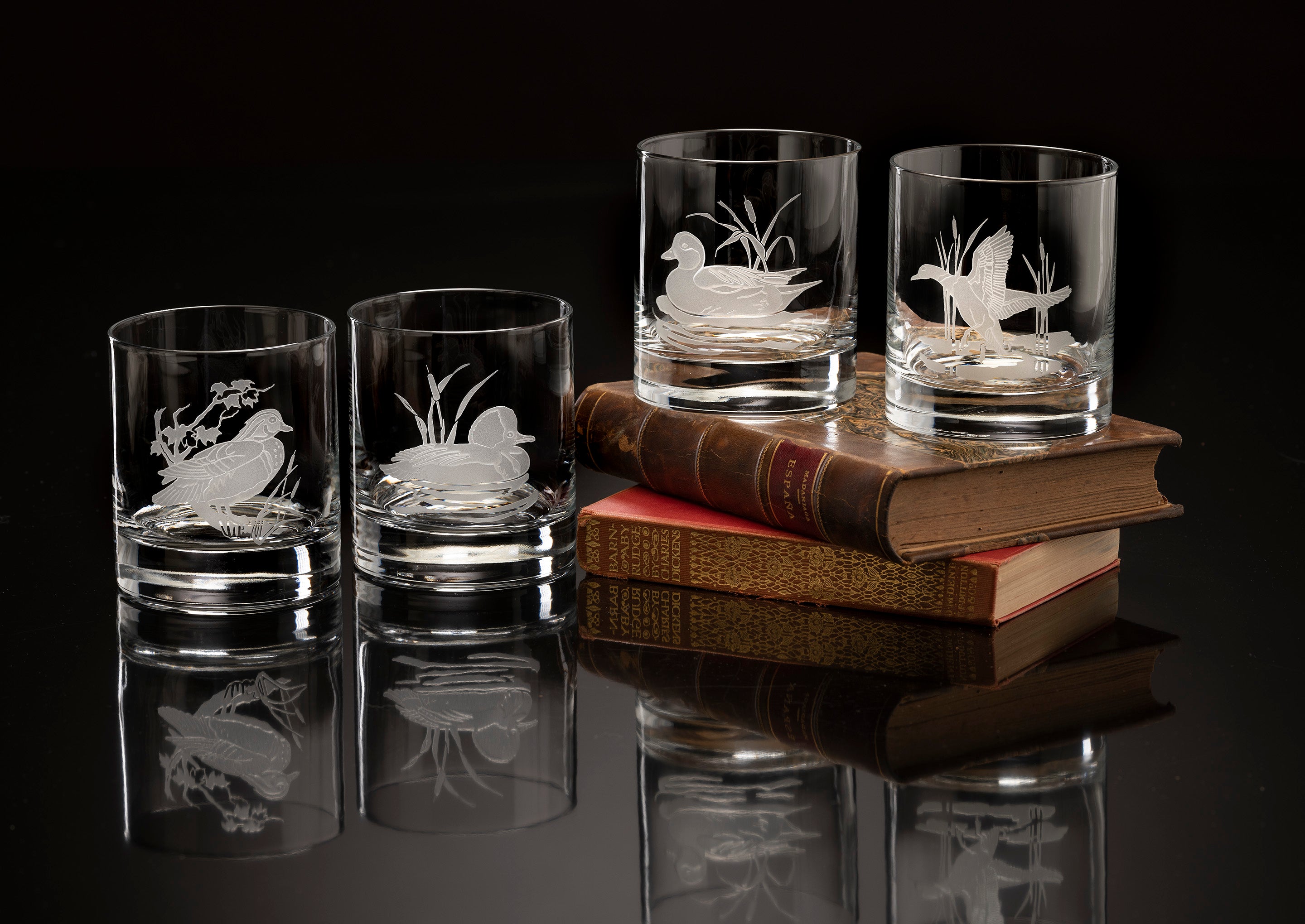 American Ducks Crystal Old Fashioned Glasses | Set of 4