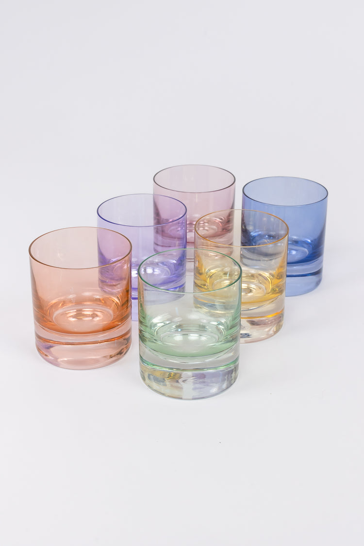 Estelle Colored Rocks Glass - Set of 6