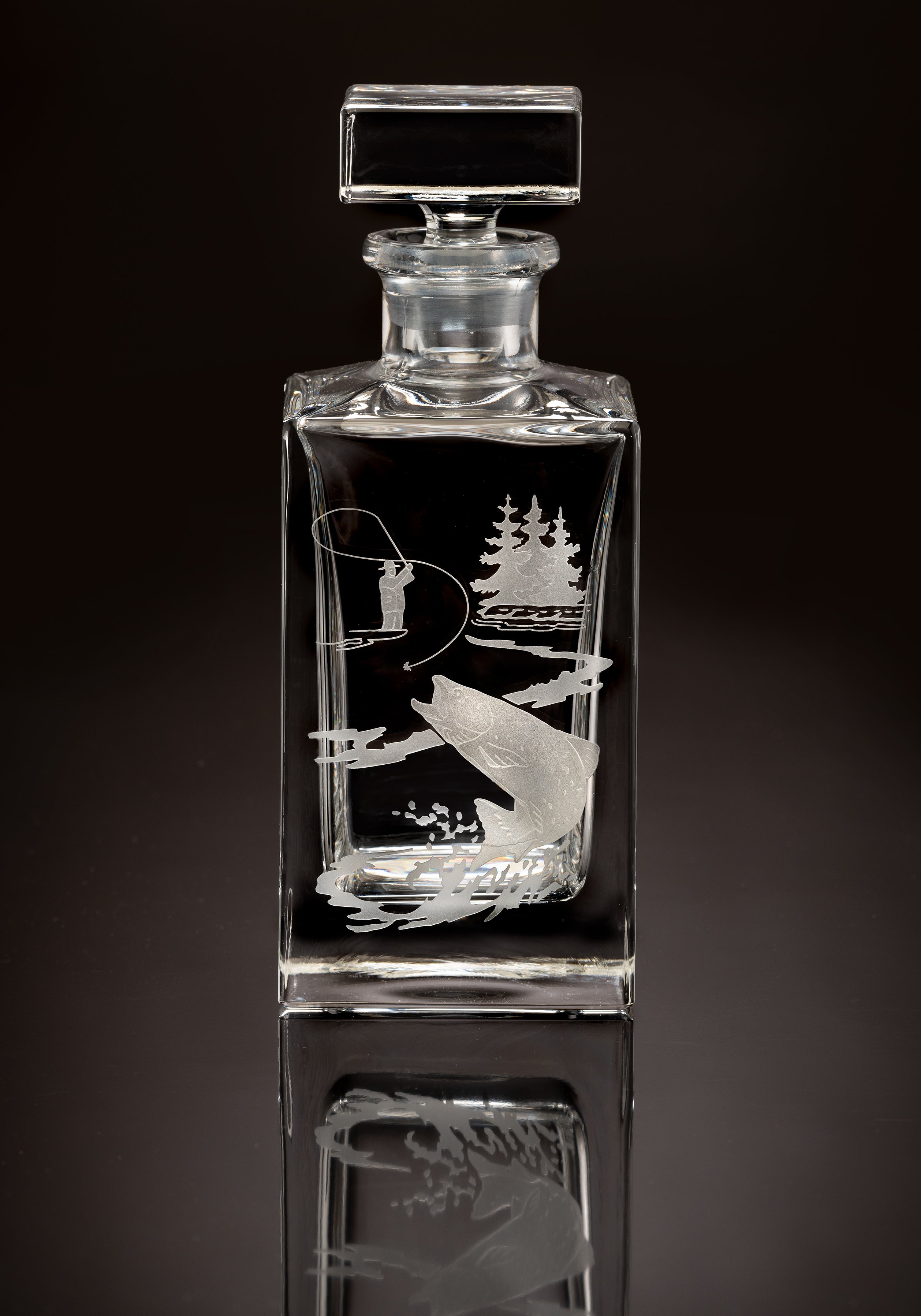 Fly Fishing Crystal Decanter