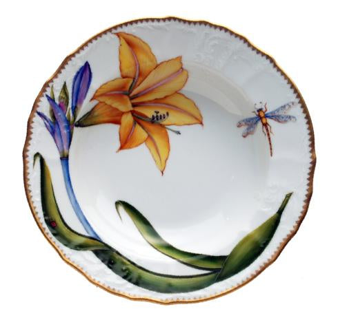 Anna Weatherley Morning Glory Yellow Flower Rim Soup