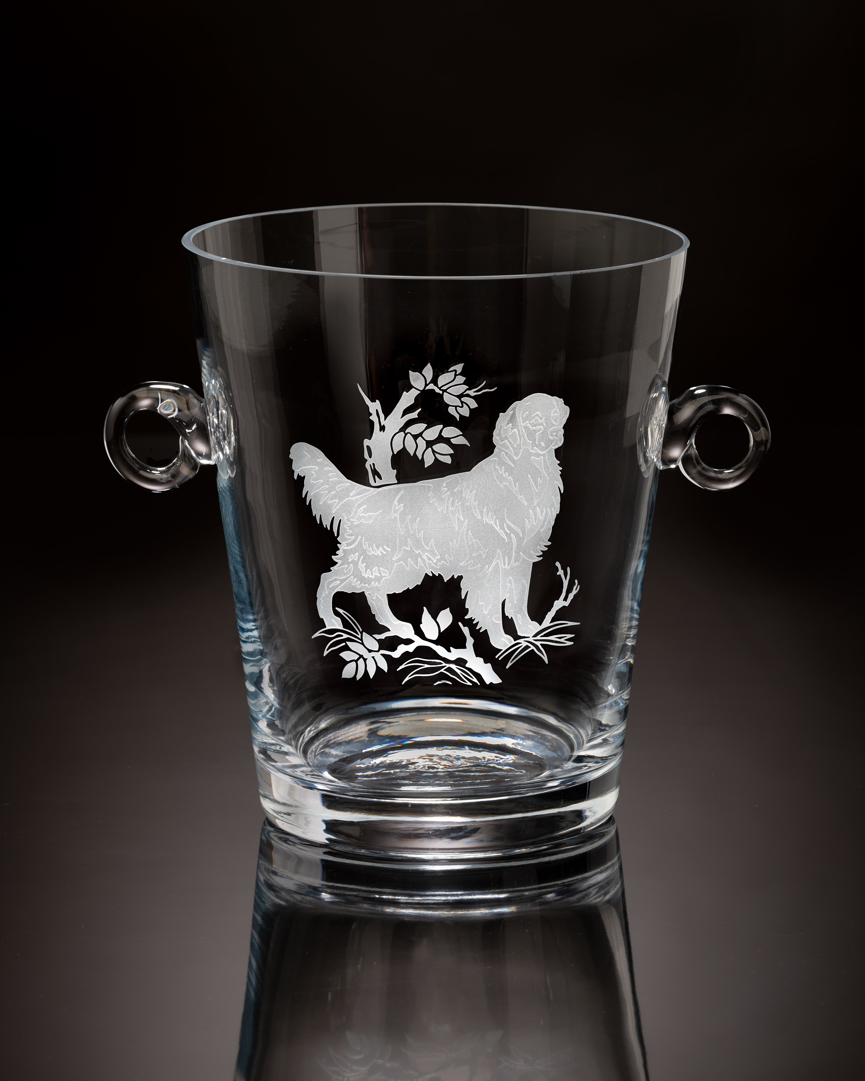 Golden Retriever Crystal Ice Bucket
