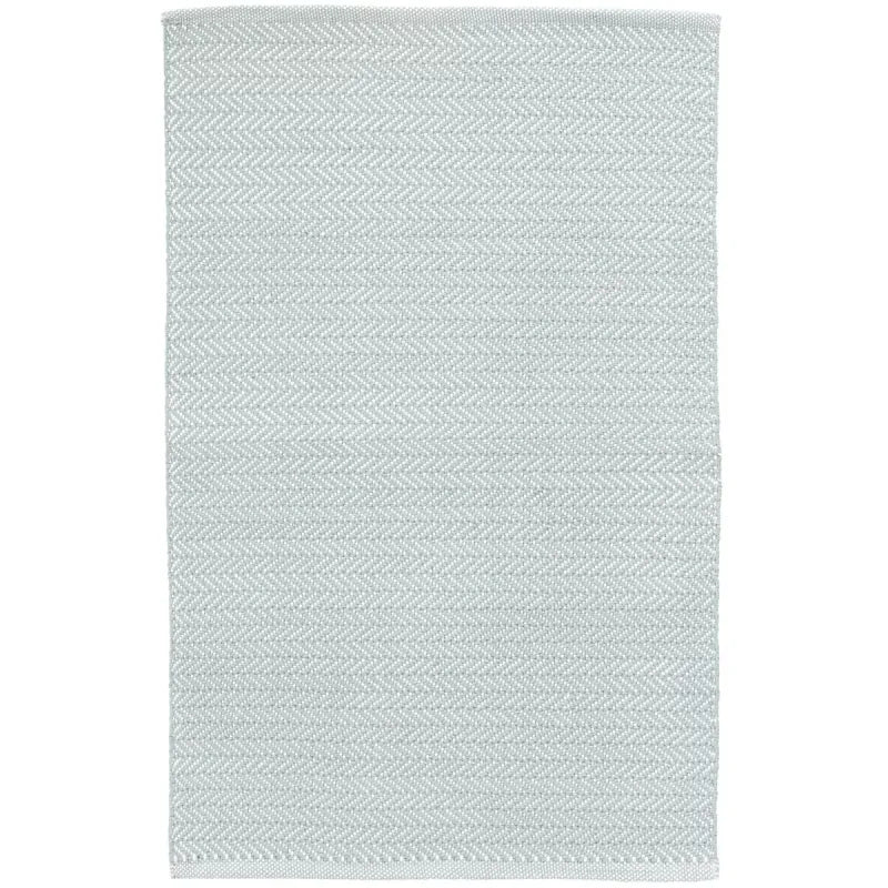 Herringbone Light Blue/Ivory Handwoven Indoor/Outdoor Rug