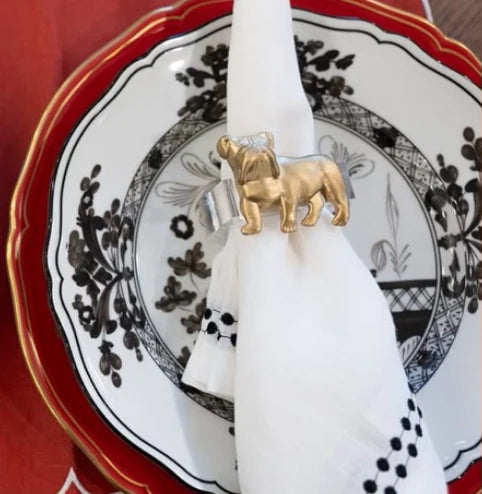Bulldog Napkin Ring - Set of 4