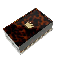 King’s Crown Guest Towel Box - Tortoise Acrylic