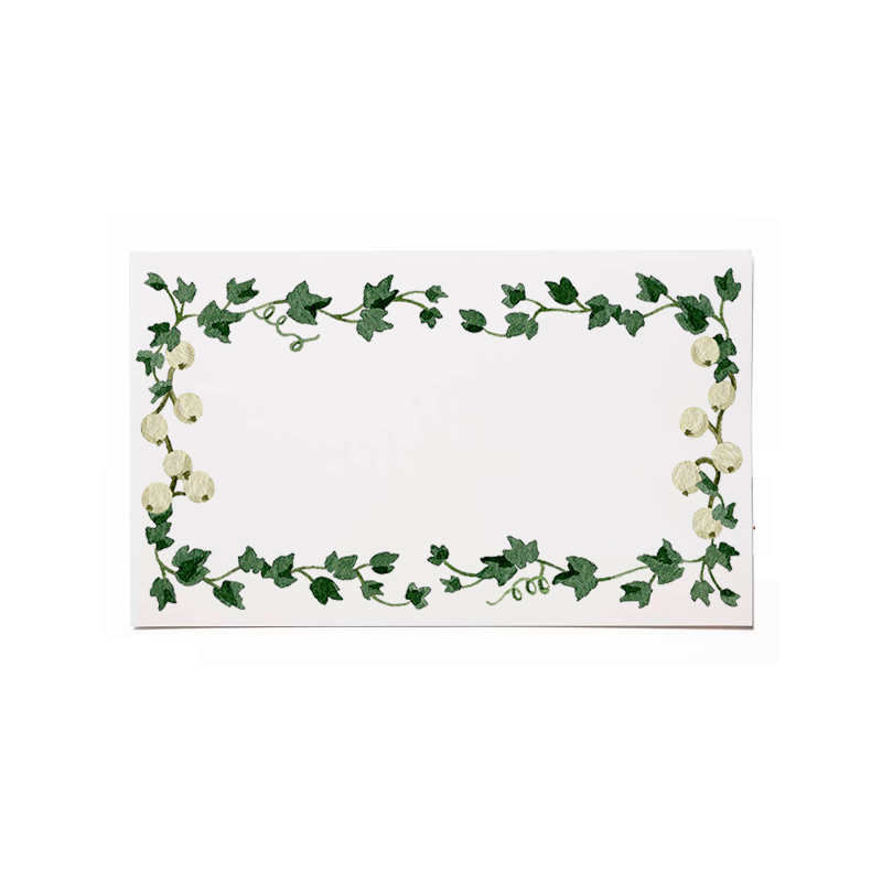 Ivy and Berries Border Flat Cards (Set of 8)