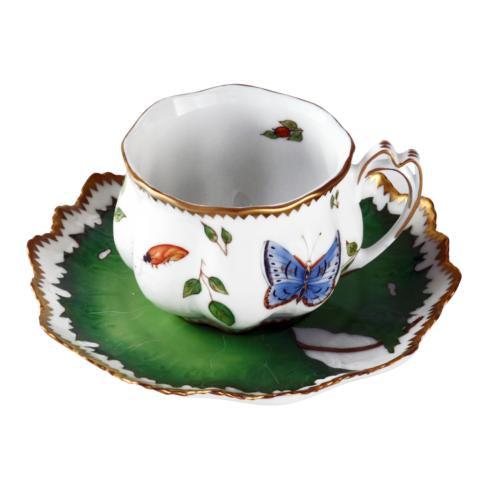 Anna Weatherley Morning Glory Ruffled Cup & Saucer